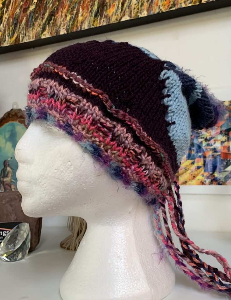 Shades of Pink and Blue Mountain Beanie