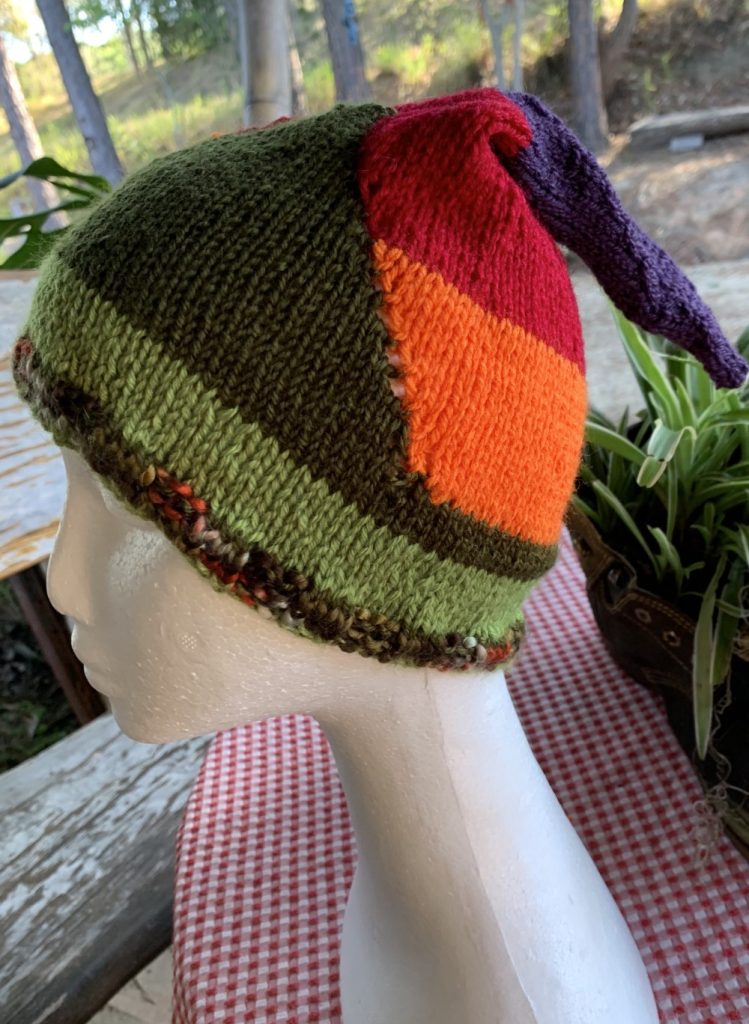 Shades of Green and Orange Mountain Beanie